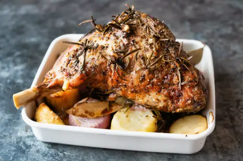 Click Here To Enlarge This Photo Of Garlic & Rosemary Roasted New Zealand Leg of Lamb
